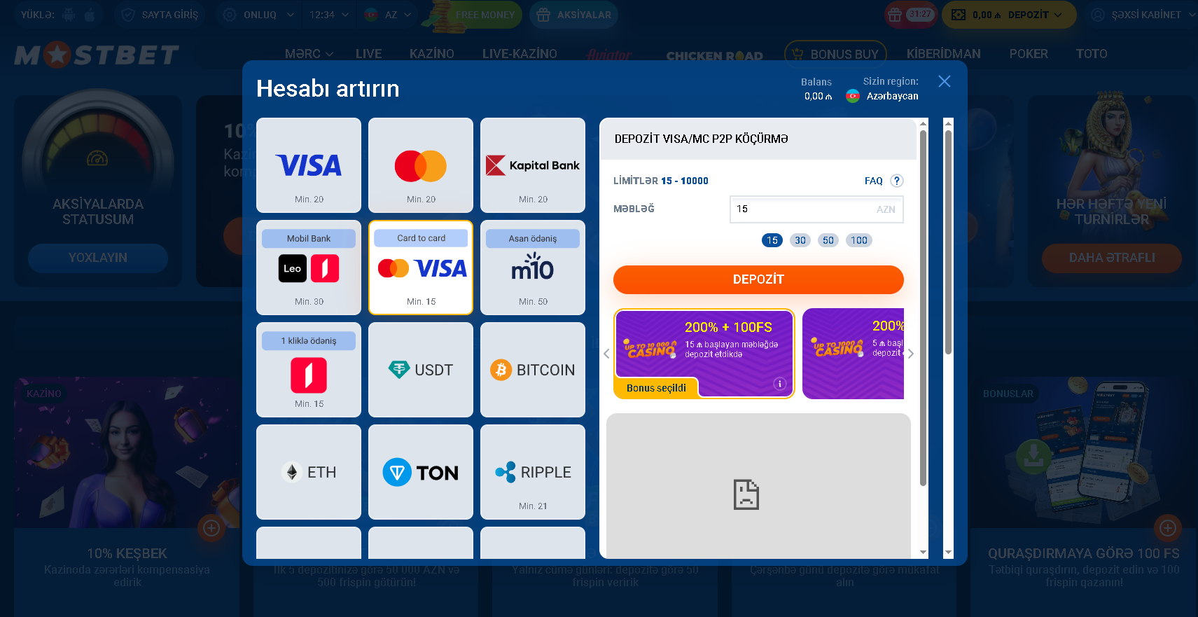 Populyar depozit metodları